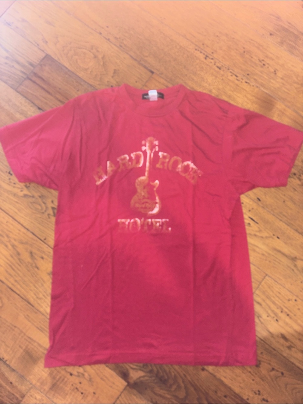 Vintage Hard Rock Hotel  Women’s  Red Graphic Tee Size Medium Guitar Graphic